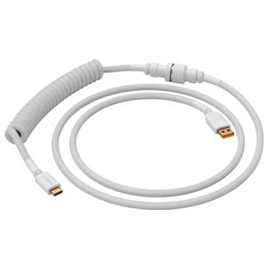 Glorious - Coiled USB-C Artisan Braided Keyboard Cable for Mechanical Gaming Keyboards - Ghost White Product Image