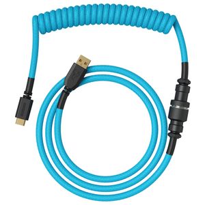 Glorious - Coiled USB-C Artisan Braided Keyboard Cable for Mechanical Gaming Keyboards - Electric Blue Product Image
