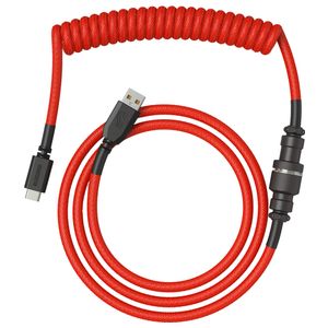 Glorious - Coiled USB-C Artisan Braided Keyboard Cable for Mechanical Gaming Keyboards - Crimson Red Product Image