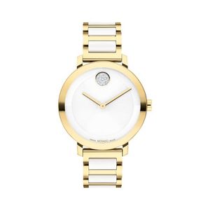 Ladies BOLD Evolution 2.0 Gold SS & White Ceramic Watch White Dial Product Image