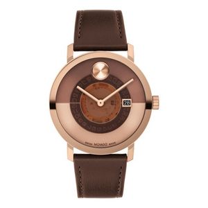 Unisex BOLD Evolution 2.0 Brown Leather Strap Watch Brown Skeleton Dial Product Image