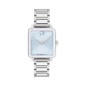 Ladies BOLD Evolution 2.0 Silver-Tone SS Square Watch Light Blue Dial Product Image