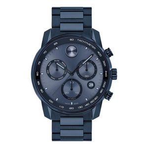 Mens BOLD Verso Chronograph Dark Blue IP Stainless Steel Watch Dark Blue Dial Product Image