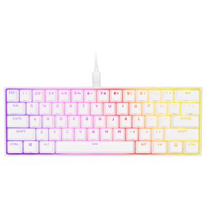 CORSAIR - K65 RGB Mini Wired 60% Mechanical Cherry MX SPEED Linear Switch Gaming Keyboard with PBT Double-Shot Keycaps - White Product Image