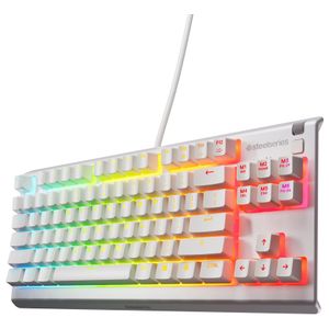 SteelSeries - Apex 3 TKL Wired Membrane Whisper Quiet Switch Gaming Keyboard 8 zone RGB Backlighting - White Product Image