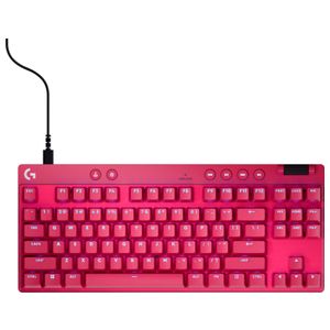 Logitech - PRO X TKL RAPID Tenkeyless Corded Magnetic Analog Switch Gaming Keyboard with Customizable RGB Lighting - Magenta Product Image