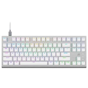 CORSAIR - K60 PRO TKL Wired Optical-Mechanical OPX Linear Switch Gaming Keyboard with per-key RGB Backlighting - White Product Image