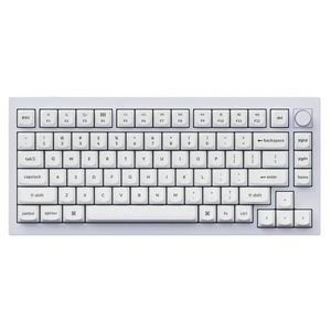 Keychron - Q1 75% Custom Wired RGB Mechanical Keyboard with Programmable QMK/VIA Hot-Swappable Brown Switch - White Product Image