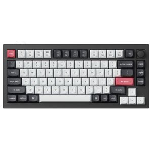 Keychron - Q1HE 75% Custom Wireless RGB Mechanical Keyboard with Progrmmable QMK/VIA Hot-Swappable Magnetic Switch - Black Product Image