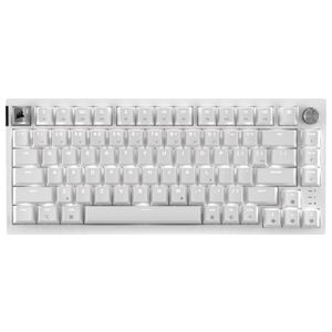 CORSAIR - K65 PLUS RGB 75% Wireless Mechanical Pre-Lubed MLX Red Linear Switch Gaming Keyboard for Mac with Hot-Swappable Switches - Frost White Product Image