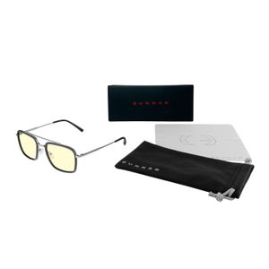 GUNNAR - Barron Computer Glasses with Blue Light Reduction, Amber Lenses - Silver Product Image