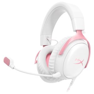 HyperX - Cloud III Wired Gaming Headset for PC, PS5, PS4, Xbox Series X|S, Xbox One, Nintendo Switch, and Mobile - White/Pink Product Image