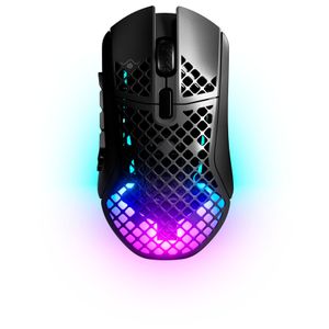 SteelSeries - Aerox 9 Wireless Ultra Lightweight Honeycomb Water Resistant RGB Optical Gaming Mouse With 18 Programmable Buttons - Wireless - Black Product Image