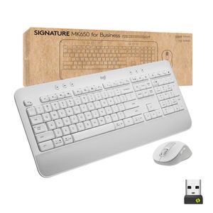 Logitech - Signature MK650 Combo for Business Full-size Wireless Keyboard and Mouse Bundle with Secure Logi Bolt Receiver - Off-White Product Image