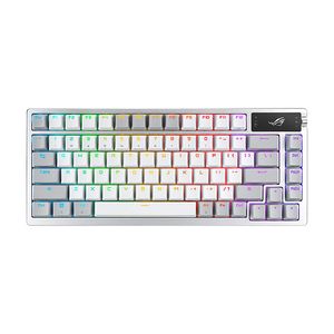 ASUS - ROG Azoth 75% Wireless Mechanical Gaming Keyboard with Hot-Swappable ROG NX Snow Switches and OLED Display - White Product Image