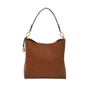 Jessie Leather Bucket Shoulder Bag Brown Product Image