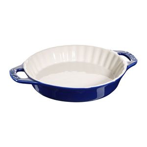 9" Round Stoneware Pie Dish Dark Blue Product Image