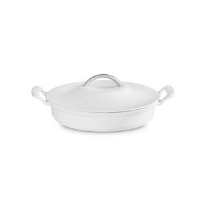 3.25qt Modern Heritage Cast Iron Round Braiser Matte White Product Image