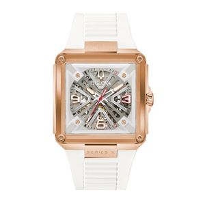Mens Series X Marc Anthony Automatic White HNBR Rubber Strap Watch White Dial Product Image