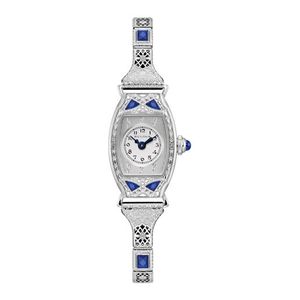 Ladies Miss America Blue Sapphire & Silver-Tone SS Expansion Watch Silver Dial Product Image