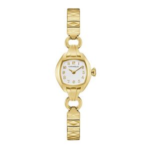 Ladies Classic Cocktail Gold-Tone Stainless Steel Watch Silver Dial Product Image