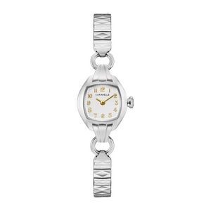 Ladies Classic Cocktail Silver-Tone Stainless Steel Watch Silver Dial Product Image