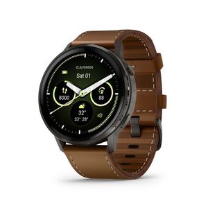 Venu 4 Advanced Health and Fitness Smartwatch 45mm Slate w/ Brown Leather Band Product Image