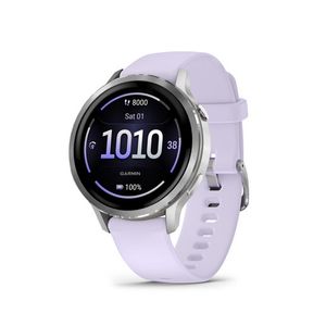 Venu 4 GPS Health & Fitness Smartwatch - 41mm Silver w/ Periwinkle Band Product Image