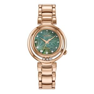 Ladies Citizen L Arcly Eco-Drive Rose Gold-Tone SS Watch Green MOP Dial Product Image