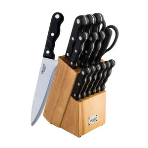 15pc Knife Block Set Black Product Image