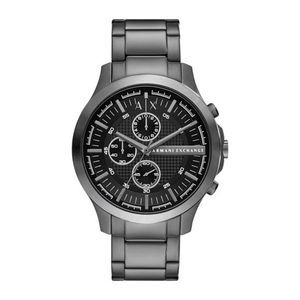 Mens Hampton Chronograph Gunmetal Stainless Steel Watch Black Dial Product Image