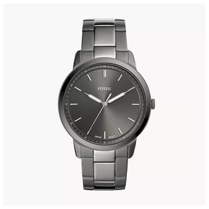 Mens Minimalist Smoke Stainless Steel Watch, Gray Dial Product Image