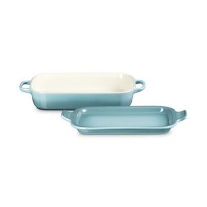 2.75qt Stoneware Rectangular Dish w/ Platter Lid, Sea Salt Product Image