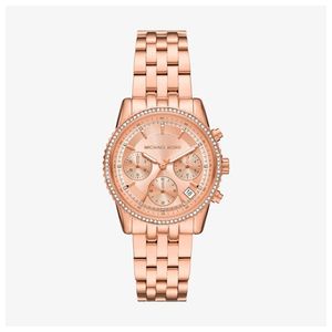 Ladies Mini Bryant Pave Rose Gold-Tone Chronograph Stainless Steel Watch RG Dial Product Image