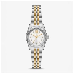 Ladies Petite Lexington Pave Two-Tone Stainless Steel Watch Silver Dial Product Image
