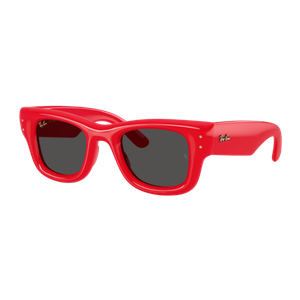 Ray-Ban Wayfarer Puffer Sunglasses Polished Red/Ultra Black Ultra Black Polished Red Product Image