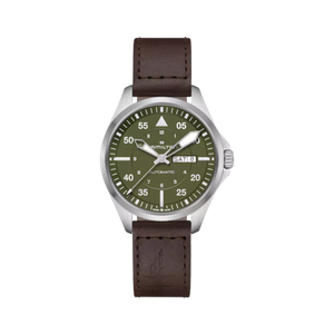 Hamilton Khaki Aviation Pilot Day Date Auto Dark Brown Leather Strap Watch Product Image