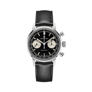 Hamilton American Classic Intra-Matic Chronograph H Black Leather Strap Watch Product Image