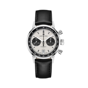 Hamilton American Classic Intra-Matic Auto Chrono Black Leather Strap Watch Product Image