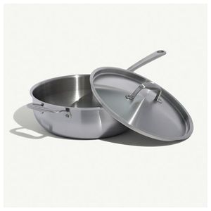 5qt Stainless Clad Saucier w/ Lid Stainless Handles Product Image