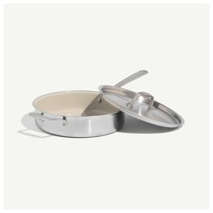 3.5qt CeramiClad 2.0 Non Stick Saute Pan w/ Lid Sand w/ Stainless Handles Product Image