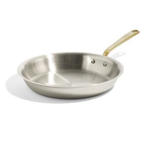 12" Stainless Clad Frying Pan w/ Antique Brass Handle Product Image