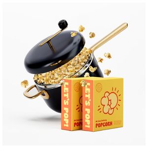 6qt Stovetop Popcorn Popper w/ Popcorn Kits Black & Gold Product Image