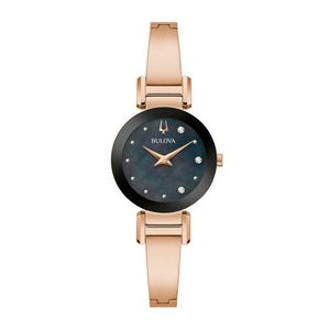 Ladies Marc Anthony Modern Stainless Steel Bangle Watch Black MOP Dial Product Image