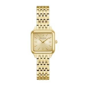 Ladies Sutton Square Gold-Tone Stainless Steel Watch Champagne Dial Product Image