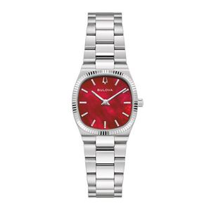 Ladies Super Seville Mini Silver-Tone Stainless Steel Watch Red Mother-of-Pearl Product Image