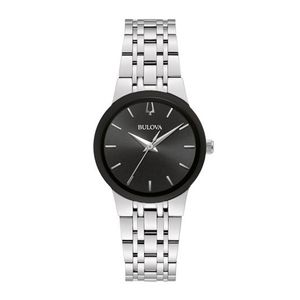 Ladies Corporate Exclusive Futuro Silver-Tone Stainless Steel Watch Black Dial Product Image