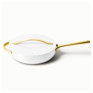 3qt Iconics Nonstick Ceramic Saute Pan w/ Lid White/Gold Product Image