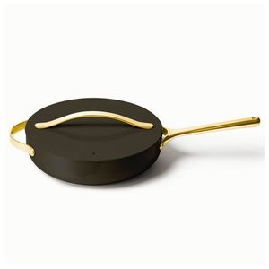 3qt Iconics Nonstick Ceramic Saute Pan w/ Lid Black/Gold Product Image