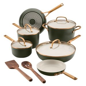 Design Series 12pc Hard-Anodized Ceramic Induction Cookware Set Evergreen Product Image